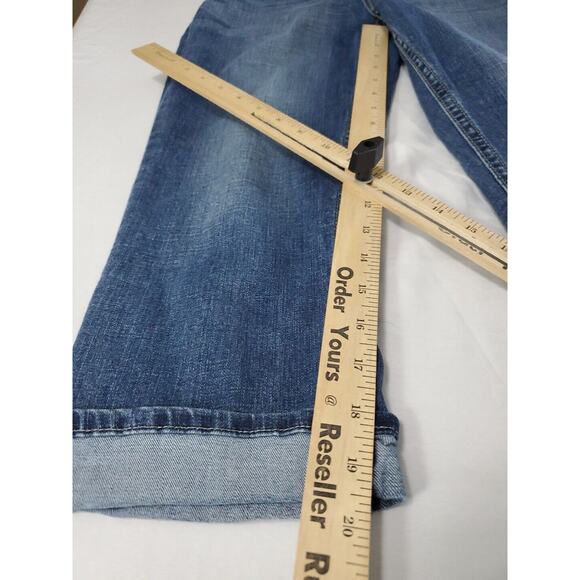 Lee Women's Capri Jeans Blue Size 6M Cotton Blend Stretch Button Zip Pockets - Picture 4 of 12